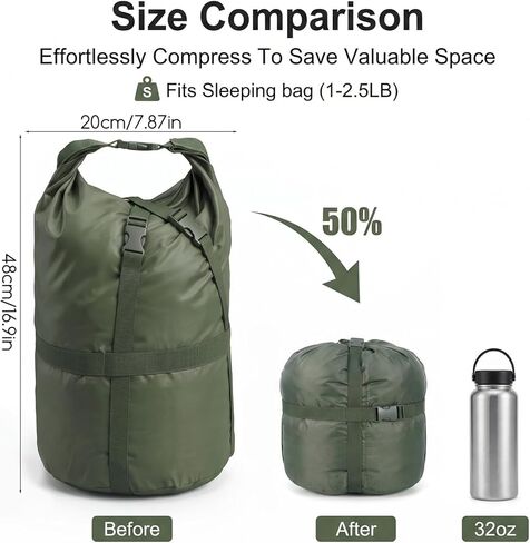 Sleeping Bag Compression Sack, Waterproof Sleeping Bag Stuff Sack Portable Space Saving Compression Storage Bags Storage Sack for Backpacking Camping Hiking in Saudi Arabia