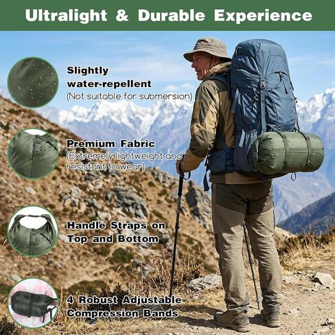 Sleeping Bag Compression Sack, Waterproof Sleeping Bag Stuff Sack Portable Space Saving Compression Storage Bags Storage Sack for Backpacking Camping Hiking in Saudi Arabia