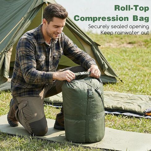 Sleeping Bag Compression Sack, Waterproof Sleeping Bag Stuff Sack Portable Space Saving Compression Storage Bags Storage Sack for Backpacking Camping Hiking in Saudi Arabia