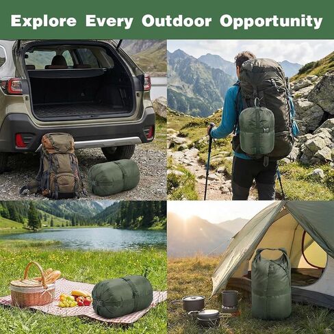 Sleeping Bag Compression Sack, Waterproof Sleeping Bag Stuff Sack Portable Space Saving Compression Storage Bags Storage Sack for Backpacking Camping Hiking in Saudi Arabia