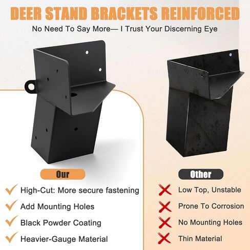 4 Pcs Deer Stand Brackets 4x4, Heavy Duty Deer Blind Brackets, Outdoor Angle Bracket for Outdoor Hunting Platforms, Lookouts, Shooting Platform, Tree Houses,Observation Decks (Black) in Saudi Arabia