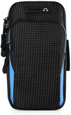 Sports Armband Phone Holder Running Sweatproof Breathable Large Capacity Running Armband Not Slip Phone Holder for Jogging (Blue, 20cm*12cm) in Saudi Arabia