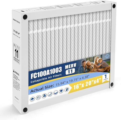 استبدال فلتر الفرن 16x20x4 MERV 11 متوافق مع هانيويل FC100A1003، لأنظمة الهواء HVAC (قابلة للطي) (عبوتان) in Kuwait