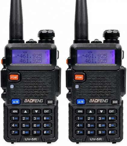 راديو Baofeng UV-5R ثنائي النطاق ثنائي الاتجاه، شحن مباشر من النوع C مطور لبنك الطاقة ودعم السيارة، جهاز إرسال واستقبال محمول عالي الطاقة طويل المدى للمشي لمسافات طويلة والطوارئ in Kuwait