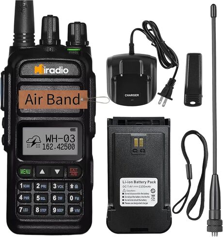 Y23UV-83 راديو احترافي ثنائي الاتجاه، 128 قناة UHF VHF جهاز اتصال لاسلكي محمول مع تنبيه الطقس NOAA، وضع الاستعداد المزدوج، VOX، راديو FM، شحن USB-C لموقع العمل، في الهواء الطلق in Kuwait