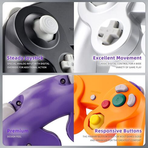 Burcica 4PCS Controllers for Gamecube, with 4 Extension Cables and 4-Port USB Adapter for Switch PC Wii U Console in Saudi Arabia
