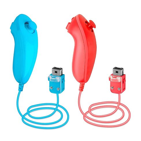 وحدة تحكم SWeien Nunchuck، قطعتان بديلتان لوحدة تحكم Nunchuck لوحدة تحكم Wii Nunchuck عصا التحكم، متوافقة مع وحدة تحكم Nintendo Wii وWii U (وردي + أزرق) in Kuwait