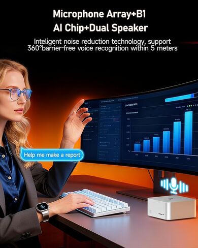 كمبيوتر صغير Beelink، GTR9 Pro AMD Ryzen AI Max+ 395 وحدة المعالجة المركزية (126 قطعة)، ذاكرة وصول عشوائي 128 جيجابايت، 2 تيرابايت SSD حاسم، كمبيوتر صغير 10 جيجا بايت ثنائي LAN/WiFi 7+BT5.4/8K شاشة رباعية/USB4.0 * 2/فتحة بطاقة SD/DeepSeek 70B in Saudi Arabia