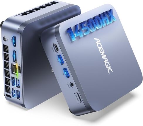كمبيوتر صغير ACEMAGIC M5 يعمل بنظام Windows 11 Pro Intel Core 14500HX أجهزة كمبيوتر صغيرة 16 جيجا بايت رام 512 جيجا بايت SSD، معالج 55 وات HX-Class 4.9 جيجا هرتز Mini PCTriple 4K HDMI/DP، WiFi 6، كمبيوتر مكتبي صغير للأعمال المكتبية المنزلية in Kuwait