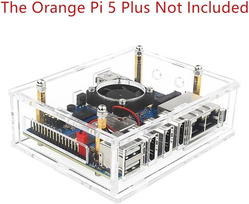 غلاف شفاف من الأكريليك مزود بمروحة تبريد لجهاز Orange Pi 5 Plus in Saudi Arabia