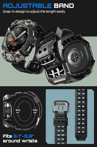 SUPCASE for Samsung Galaxy Watch 8 Classic 46mm Case with Band (Unicorn Beetle Ore), [2 Pack Screen Protector] Rugged Protective Cover with Adjustable Strap Band, Black in Saudi Arabia