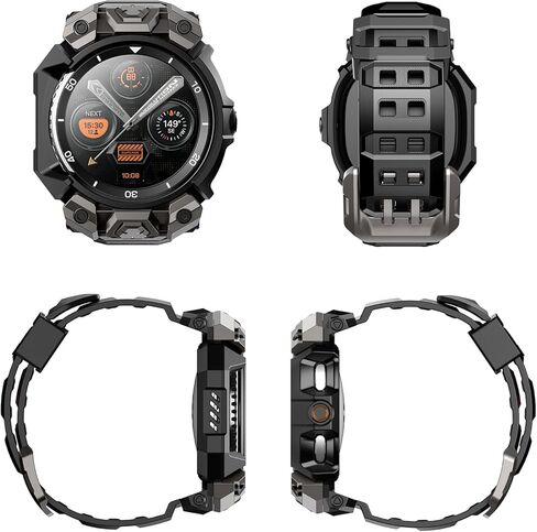 SUPCASE for Samsung Galaxy Watch 8 Classic 46mm Case with Band (Unicorn Beetle Ore), [2 Pack Screen Protector] Rugged Protective Cover with Adjustable Strap Band, Black in Saudi Arabia