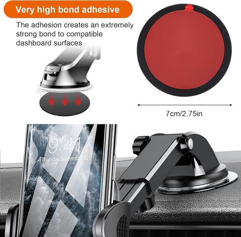 Molain 8Pcs Dashboard Pad Mounting Disk for Suction Cup Phone Mount, 2.75" Round Double-Sided Pads Ultra Sticky Heat-Resistant Replacement Disc for Car Dashboard Phone Holder GPS Holder Suction Mount in Saudi Arabia