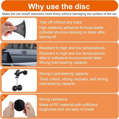Molain 8Pcs Dashboard Pad Mounting Disk for Suction Cup Phone Mount, 2.75" Round Double-Sided Pads Ultra Sticky Heat-Resistant Replacement Disc for Car Dashboard Phone Holder GPS Holder Suction Mount in Saudi Arabia