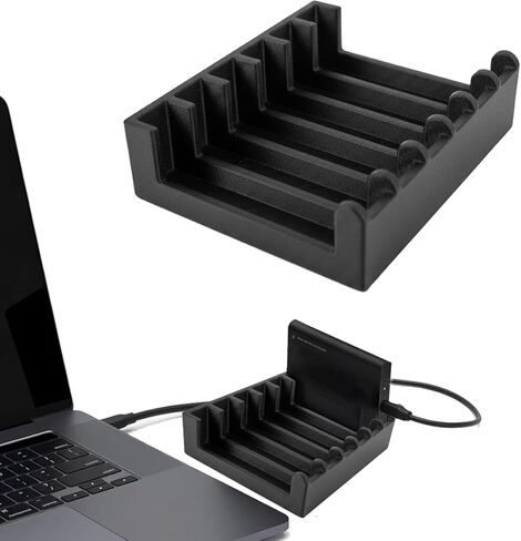 Carbon Fiber Solid State Drive Organizer Compatible with Samsung SSD T7/T9, SSD Holder Organizer Stand, Vertical Space-Saving Solid State Drive Storage with Non-Slip Base in Saudi Arabia