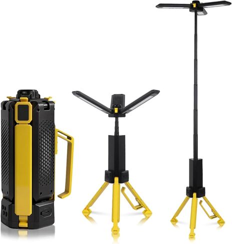15000mAh Rechargeable Telescopic Camping Light, Portable Flashlight & Lantern with Reinforced Tripod Base, Height Adjustable Dimmable Tent Light, Power Bank for Outdoor BBQ, Hiking, Job Site, Green in Saudi Arabia