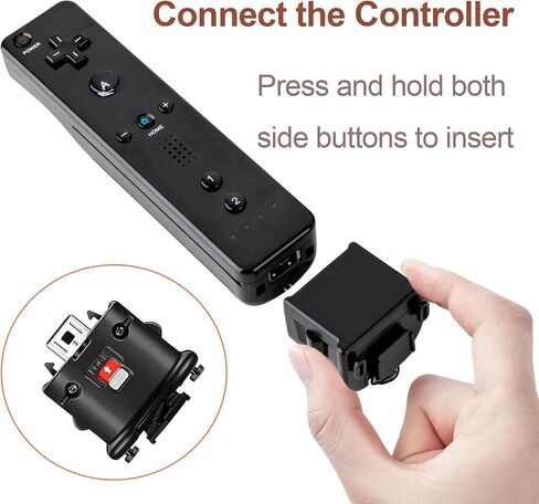 2 PCS Wii Motion Plus Adapter with Silicon Case, Motion Plus Adaptor for Nintendo Wii Remote Controller (Black) in Saudi Arabia
