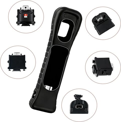 2 PCS Wii Motion Plus Adapter with Silicon Case, Motion Plus Adaptor for Nintendo Wii Remote Controller (Black) in Saudi Arabia