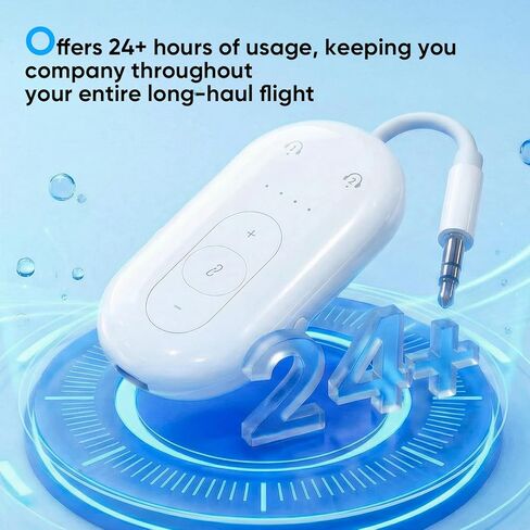 Airplane Bluetooth Adapter for Earphone, Bluetooth Audio Transmitter for for 2 AirPods or Wireless Headphones, Transmitter Receiver 2 in 1 Dongle for Speaker, Car, Gym, TV in Saudi Arabia