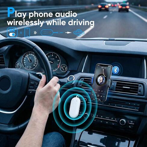 Airplane Bluetooth Adapter for Earphone, Bluetooth Audio Transmitter for for 2 AirPods or Wireless Headphones, Transmitter Receiver 2 in 1 Dongle for Speaker, Car, Gym, TV in Saudi Arabia