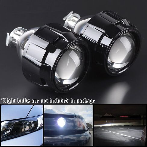 Astra Depot Pair of 2.5" Bi Xenon Projector Retrofit Front Car Light Lens Angel Eyes H1 H4 DIY Kit in Saudi Arabia