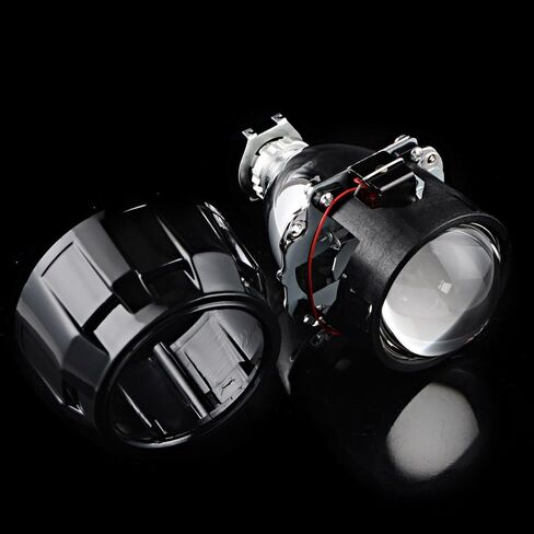 Astra Depot Pair of 2.5" Bi Xenon Projector Retrofit Front Car Light Lens Angel Eyes H1 H4 DIY Kit in Saudi Arabia
