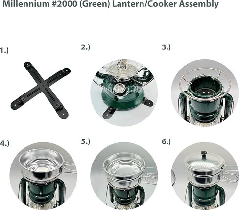 Light of Mine - Dietz #2000 Millennium Cooker Green Oil Lantern Stove Bundle Stove بما في ذلك 6 عبوات من القطن بنسبة 100%، شرائط فتيل 5/8 بوصة (#2000، GRN) in Kuwait