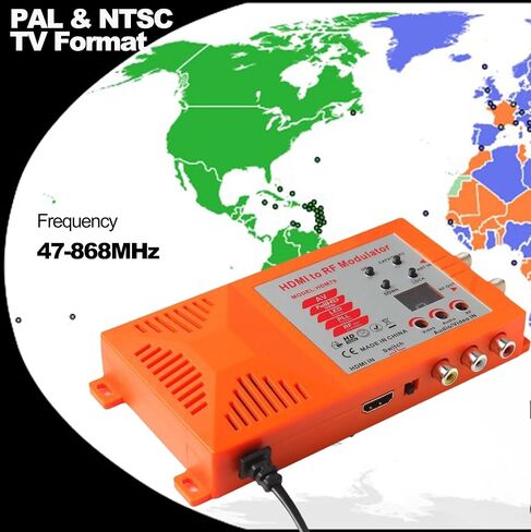 HDMI to RF Modulator, CVBS RCA to Coaxial Adapter, VHF UHF AV HDMI to RF Coaxial Converter with ANT & Channel Switch for TV PAL NTSC Format PS2 PS4 NS Xbox Game Consoles Fire Stick Cube Roku DVR in Saudi Arabia