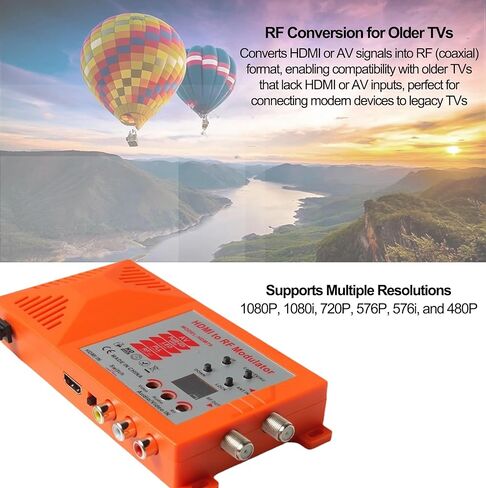 HDMI to RF Modulator, CVBS RCA to Coaxial Adapter, VHF UHF AV HDMI to RF Coaxial Converter with ANT & Channel Switch for TV PAL NTSC Format PS2 PS4 NS Xbox Game Consoles Fire Stick Cube Roku DVR in Saudi Arabia