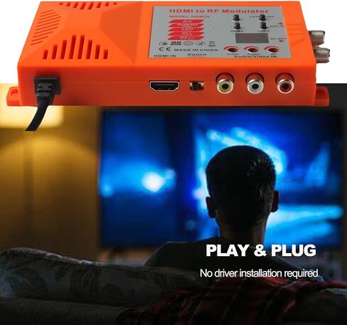 HDMI to RF Modulator, CVBS RCA to Coaxial Adapter, VHF UHF AV HDMI to RF Coaxial Converter with ANT & Channel Switch for TV PAL NTSC Format PS2 PS4 NS Xbox Game Consoles Fire Stick Cube Roku DVR in Saudi Arabia
