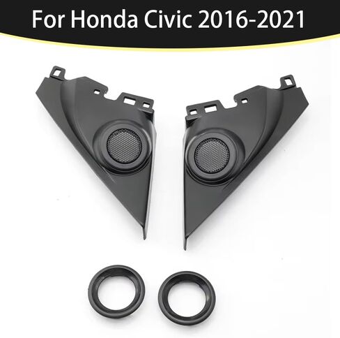 Car Front Door Trumpet Tweeter Speaker Cover 2PCS / Fit for Honda Civic 2016-2021 Car Tweeter Refitting Audio Door Angle Gum Speaker Cover Boxes Mounts in Saudi Arabia