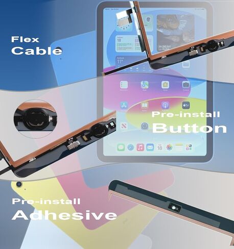 لجهاز iPad الجيل العاشر (10 Gen 2022) /A16 (2025) مجموعة استبدال إصلاح الشاشة A2696 A2757 A2777 A3162 |A3354 A3355 A3356 10.9 بوصة زجاج لمس رقمي، واقي، لاصق، أدوات DIY (بدون LCD) in Kuwait