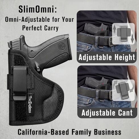 SlimOmni Bodyguard 2.0 Holster Pocket & IWB Combo (جيب وحافظة IWB لـ Bodyguard 2.0)، Omni-Carry Ambidextrous، ارتفاع قابل للتعديل بالكامل وغير قادر، داعم قابل للإزالة، يتضمن مشبك معدني in Kuwait