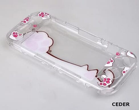 CEDER Protective Case for Nintendo Switch Lite, Pink Cat Paw Theme, Hard Polycarbonate with Tempered Glass Screen Protector and Joystick Caps in Saudi Arabia