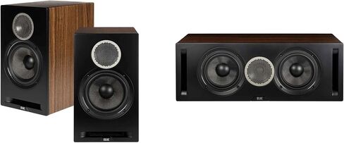 ELAC DBR62-BK - مكبرات صوت على رف الكتب مقاس 6.5 بوصة - باللون الأسود، زوج DCR52-BK - مكبر صوت مركزي مقاس 5.25 بوصة - باللون الأسود in Kuwait