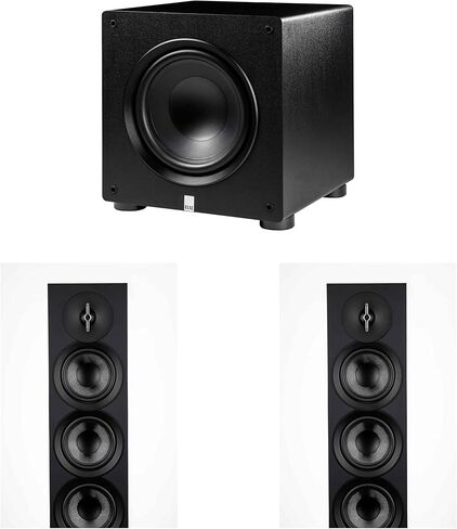 ELAC DF53-BK - مكبر صوت أرضي Debut 3.0 مقاس 5.25 بوصة - أسود PS350-BK - مضخم صوت Varro Premium مقاس 12 بوصة بقوة 350 وات مزود بمعادل تلقائي in Kuwait
