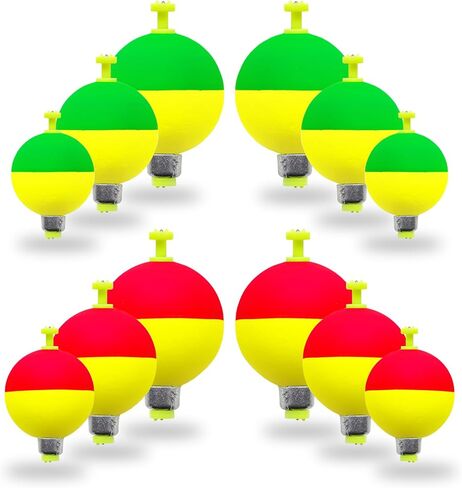 12 Pcs Fishing Bobbers Floats,Snap-on Fishing Bobber Fishing Float Corks Weighted Bobbers for Fishing Crappie Panfish Bluegill Trout in Saudi Arabia