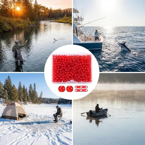 Soulchen Fishing Bobber Stops and Beads Set - Three Hole - 50 Stops and 100 Beads, Smooth Casting & Adjustable Depth Control for Slip Float Casting Fishing in Saudi Arabia