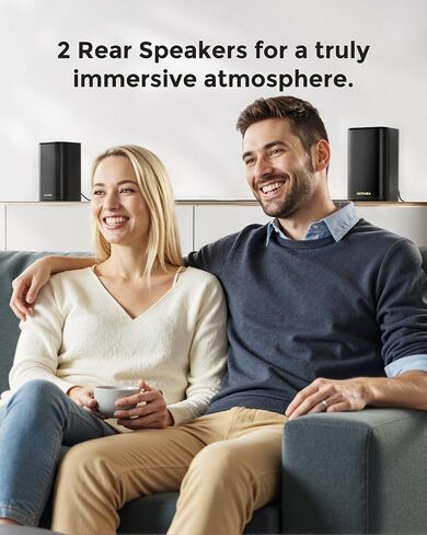 نظام صوت محيطي ULTIMEA 5.1.2 قناة للتلفزيون مع Dolby Atmos، وشريط صوت للتلفزيون الذكي مع مكبري صوت محيطيين، وشريط صوت للمسرح المنزلي، وBluetooth® 5.4، وHDMI eARC، وSkywave F40 (طراز جديد 2026) in Kuwait