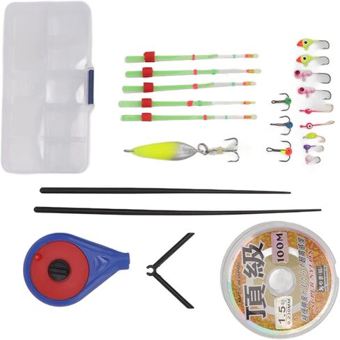 Ice Fishing Rod Kit, High Strength Lightweight Spinning Combo with Pole & Hooks for Walleye Perch Trout in Rivers Lakes Ocean in Saudi Arabia