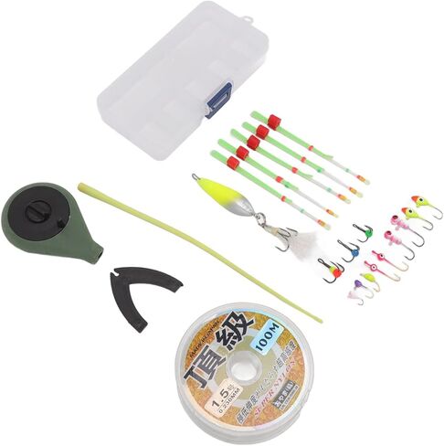 Ice Fishing Rod Kit, High Strength Lightweight Spinning Combo with Pole & Hooks for Walleye Perch Trout in Rivers Lakes Ocean in Saudi Arabia