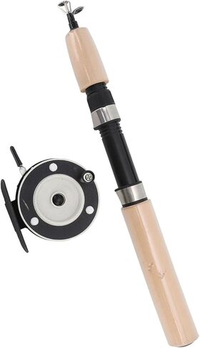 Asixxsix Ice Fishing Rod and Reel Combo, 65cm Compact Portable Fiberglass Design Smooth Rotation EVA Grip Ice Fishing Pole Combo, Mini Rods with Metal Reel for Trout Walleye Perch in Saudi Arabia