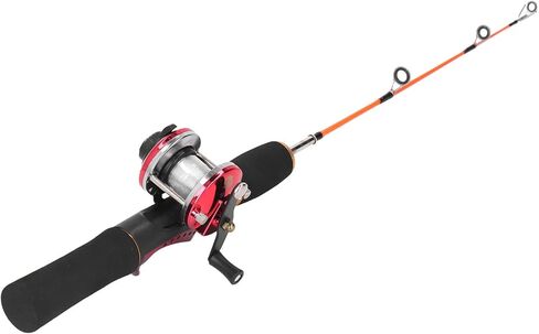 Focket Ice Fishing Rod Reel Combo, 22in Fast Action Composite Material Ice Fishing Equipment, Gear with Prespooled Line and Hook Storage Box for Winter in Saudi Arabia