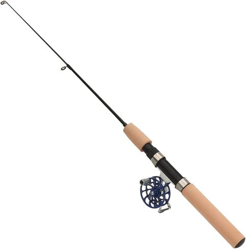 Ice Fishing Rod and Reel Combo, Fiberglass Fishing Rod Combo, EVA Handle Metal Reel with Compact Lightweight Design, 65cm Length, Ideal for Cold Winter in Saudi Arabia