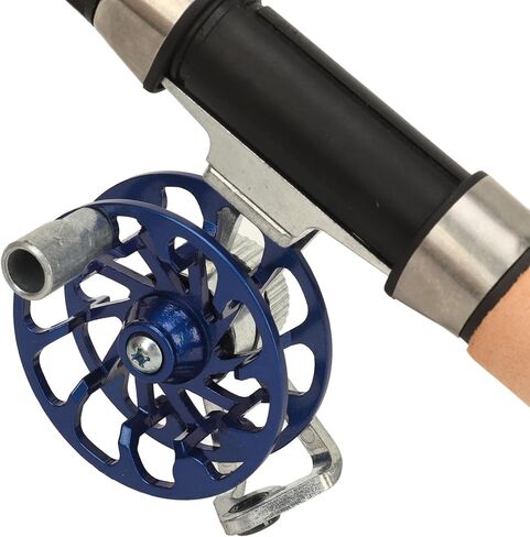 Ice Fishing Rod and Reel Combo, Fiberglass Fishing Rod Combo, EVA Handle Metal Reel with Compact Lightweight Design, 65cm Length, Ideal for Cold Winter in Saudi Arabia