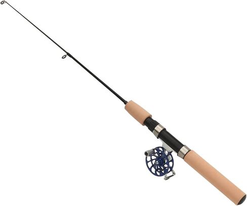 Ice Fishing Rod and Reel Combo, Fiberglass Fishing Rod Combo, EVA Handle Metal Reel with Compact Lightweight Design, 65cm Length, Ideal for Cold Winter in Saudi Arabia