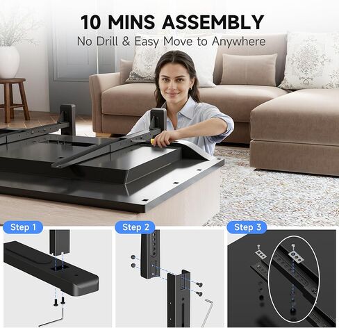 XINLEI Large TV Stand Table Top for Most 24 to 86 Inch Flat/Curved TVs Heavy Duty TV Leg, Support 150 lbs, Max VESA 800x600mm, for Living Room ML3286 in Saudi Arabia