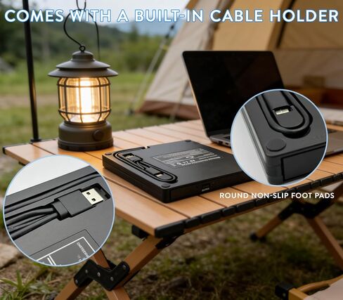 محرك أقراص CD/DVD خارجي محمول، USB 3.0 وUSB C CD Burner +/-RW RW Burner CD ROM قارئ القرص الكاتب الناسخ محرك الأقراص الضوئية لأجهزة الكمبيوتر المحمول وأجهزة الكمبيوتر المكتبية Windows 11/10/8/7 Apple Mac Pro MacBook Mac Linux in Kuwait