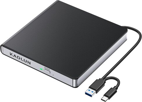 محرك أقراص DVD خارجي للكمبيوتر المحمول USB 3.0 USB C CD Burner محرك أقراص DVD خارجي محمول CD ROM ناسخ قارئ محرك أقراص DVD خارجي لأجهزة الكمبيوتر المحمول وأجهزة الكمبيوتر المكتبية Windows 11/10/8/7 MacBook Mac OS Linux in Kuwait