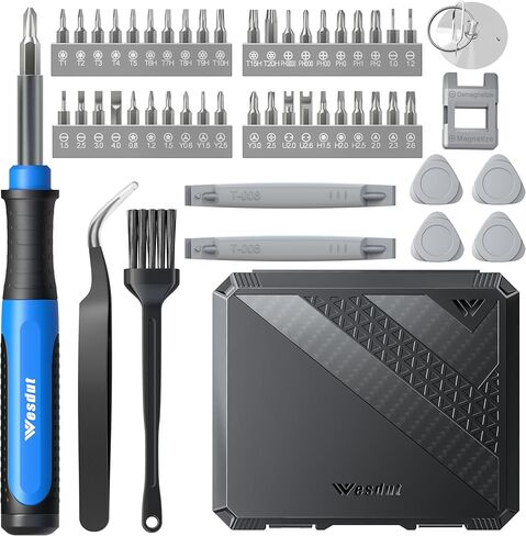 Wesdut 52in1 مجموعة مفكات صغيرة دقيقة مع توركس، مجموعة مفكات براغي صغيرة، مجموعة أدوات إصلاح مغناطيسية للهاتف، الكمبيوتر، الكمبيوتر المحمول، PS4 PS5، Xbox، Switch، النظارات، الساعة، الإلكترونية، هدايا للرجال in Kuwait